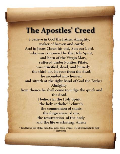 Apostles Creed Protestant Printable